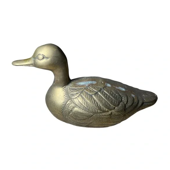 Vintage brass duck figurine decor - Picture 6 of 11